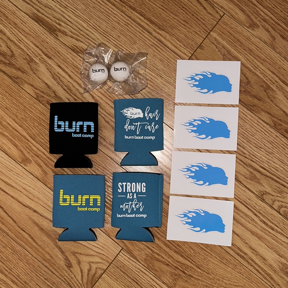 Burn Boot Camp Koozies, Lip Balm, and Decals - NEW!